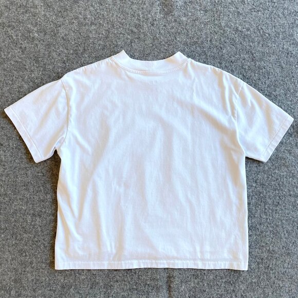 Uniqlo x Theory Womens Mock Neck Short Sleeve White T-shirt Size M Boxy Cut - Picture 2 of 7
